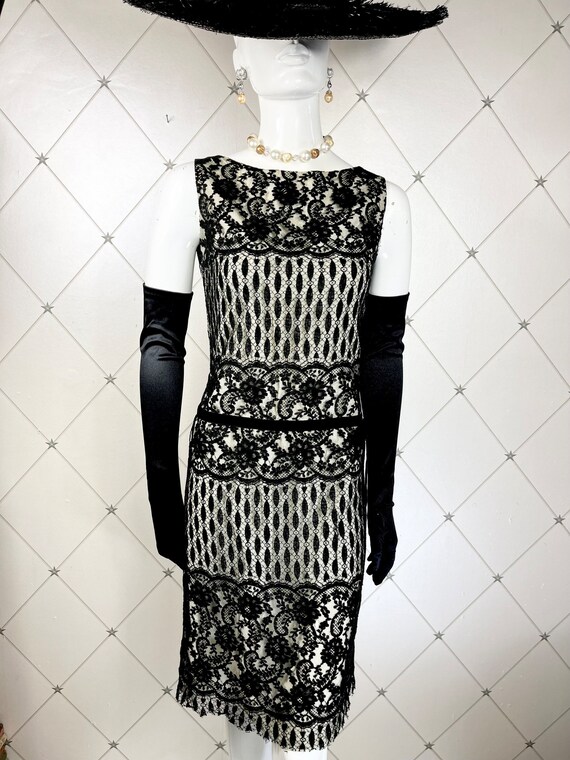XL 1960s Black Shift Dress
