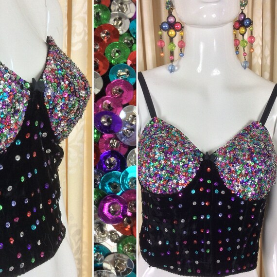 Gorgeous Glittery Vintage 1980's Multi Coloured Se