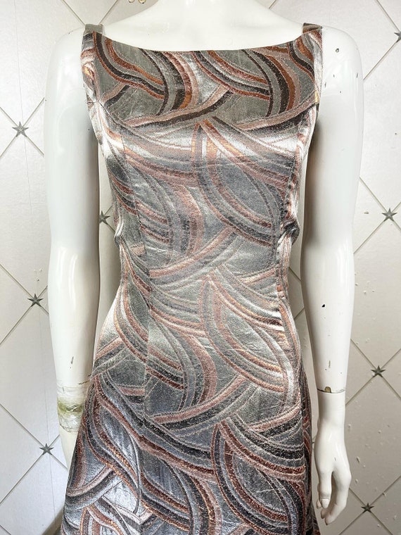 Late 1960's Abstract Deco Style Metallic Thread J… - image 2