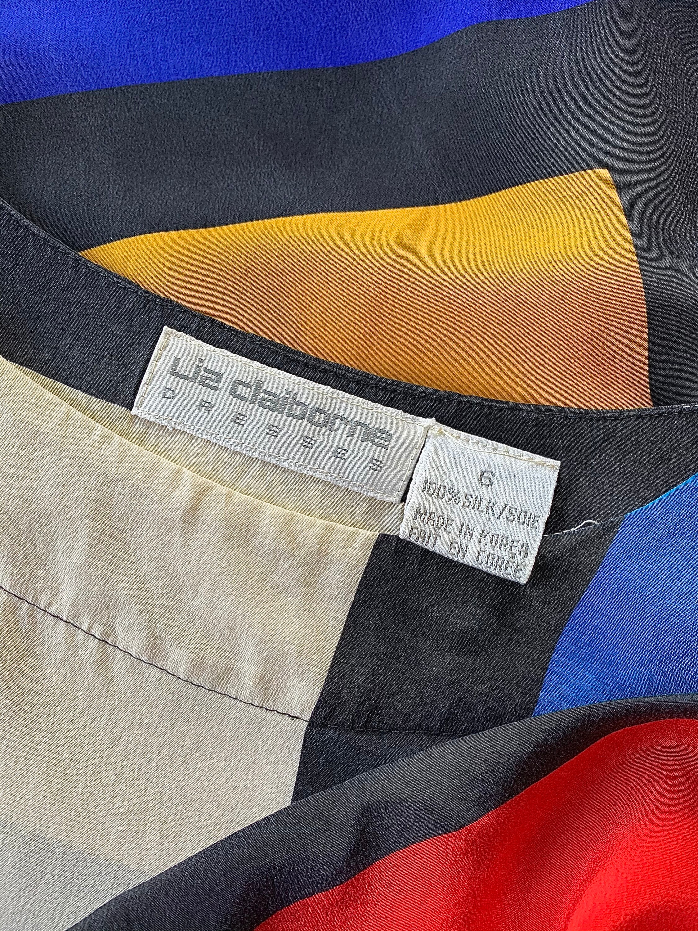 香港製 80sヴィンテージ Liz claiborne シルクワンピース VINTAGE - 香港製 80sヴィンテージ Liz claiborne シルク