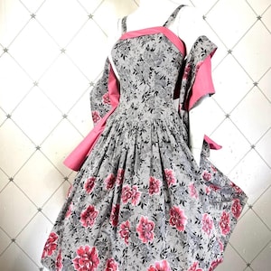 pink and black lace cocktail dress Vintage Lace Dress Black and Pink 1950's Size Extra Small