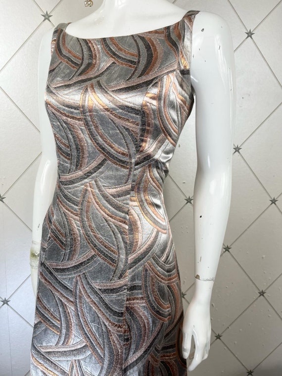 Late 1960's Abstract Deco Style Metallic Thread J… - image 6