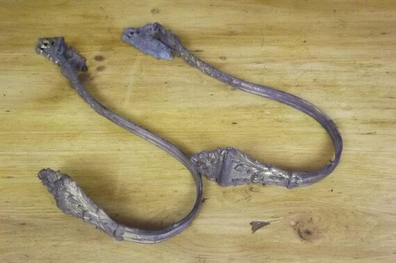 Vintage French Curtain Swag Holders Pair Swag Hooks Bronze Etsy