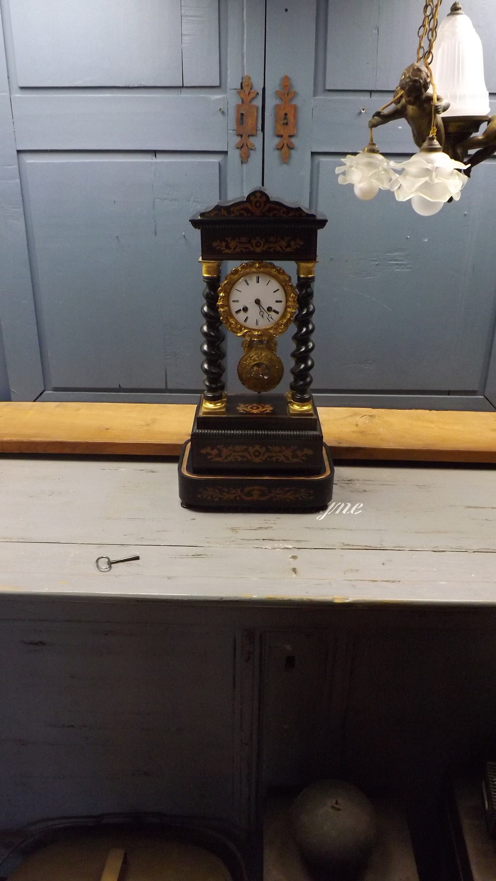 Antique Français Napoleon Iii Empire Mantle Clock C1850