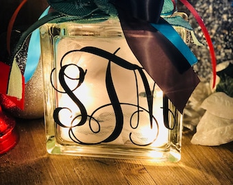 Monogram glass block