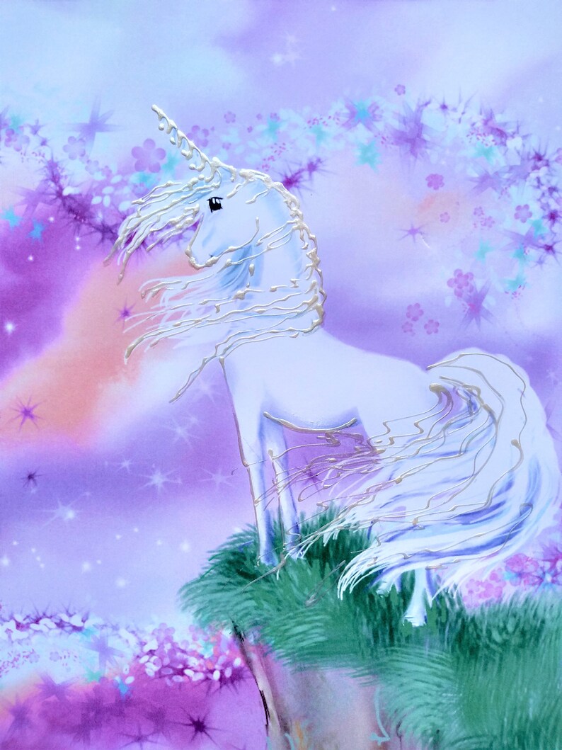 pink unicorn card blank card 7 x 5 with envelope etsy
