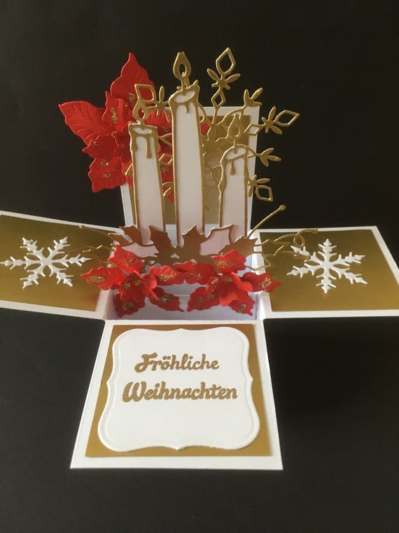 Elegant Christmas Card With Candles And Christmas Stars Etsy