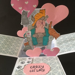Carte pop-up 3D Cat Lady
