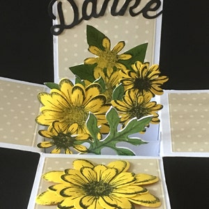 Carte de remerciement 3D fleurs