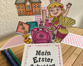 Einschulungs Karte für Mädchen