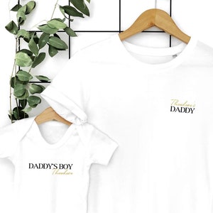 Personalised Matching Dad and Baby Shirts, Dad T-shirt, First Fathers Day Gift, Daddy's Boy - (Parent & Child Tops sold separately)