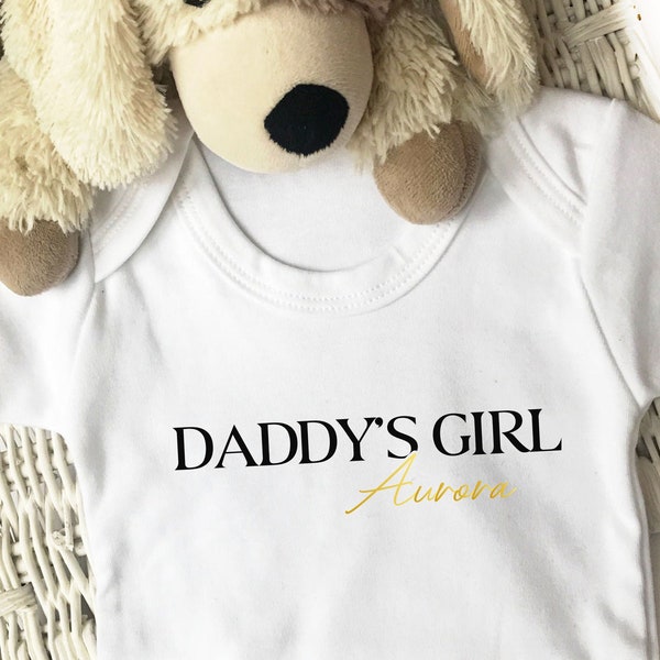 Personalised Daddys Girl Bodysuit, First Fathers Day Gift, Newborn Girl, Gender Reveal Ideas