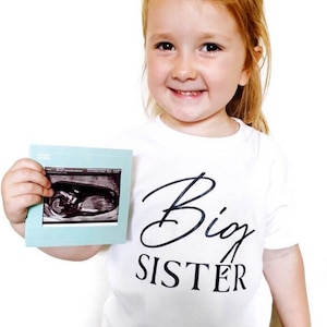 Big Sister Tshirt, Pregnancy Reveal. Baby Announcement, Promoted To Big Sis To Be, Matching Toddler Siblings