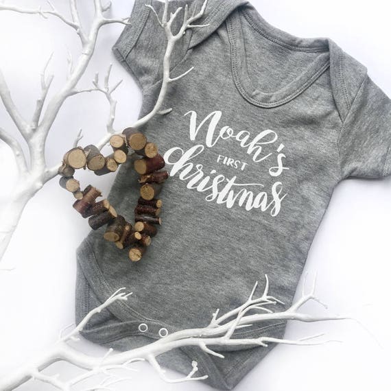 first christmas any name metalli bauble personalised baby boy bib vest grow