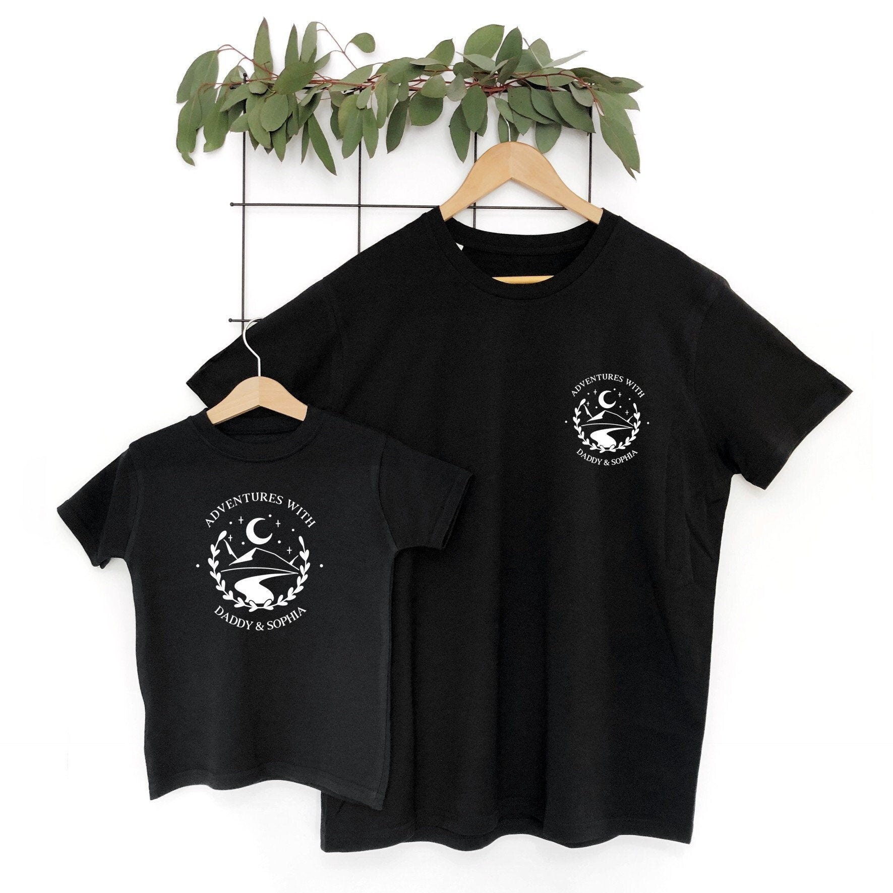 Personalised Adventures with Daddy T-shirts, First Fathers Day Gift, Dad Present, Dad Matching, Family Outfits, Climbing Mountains