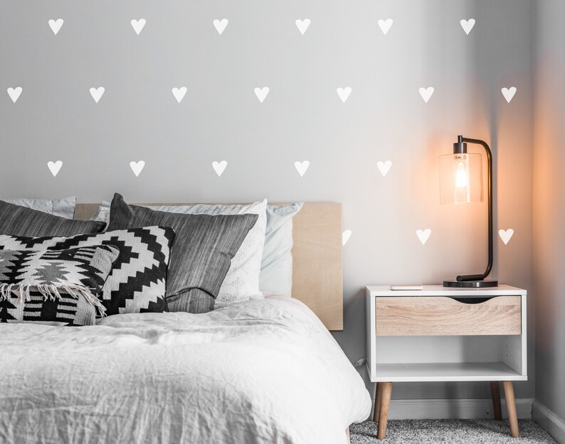 Heart Wall Decals Removable Wallpaper Stickers Modern Etsy