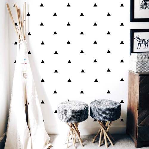 TRIANGLE Wall Decal Sticker Decals Polka Dots Matt Black Etsy