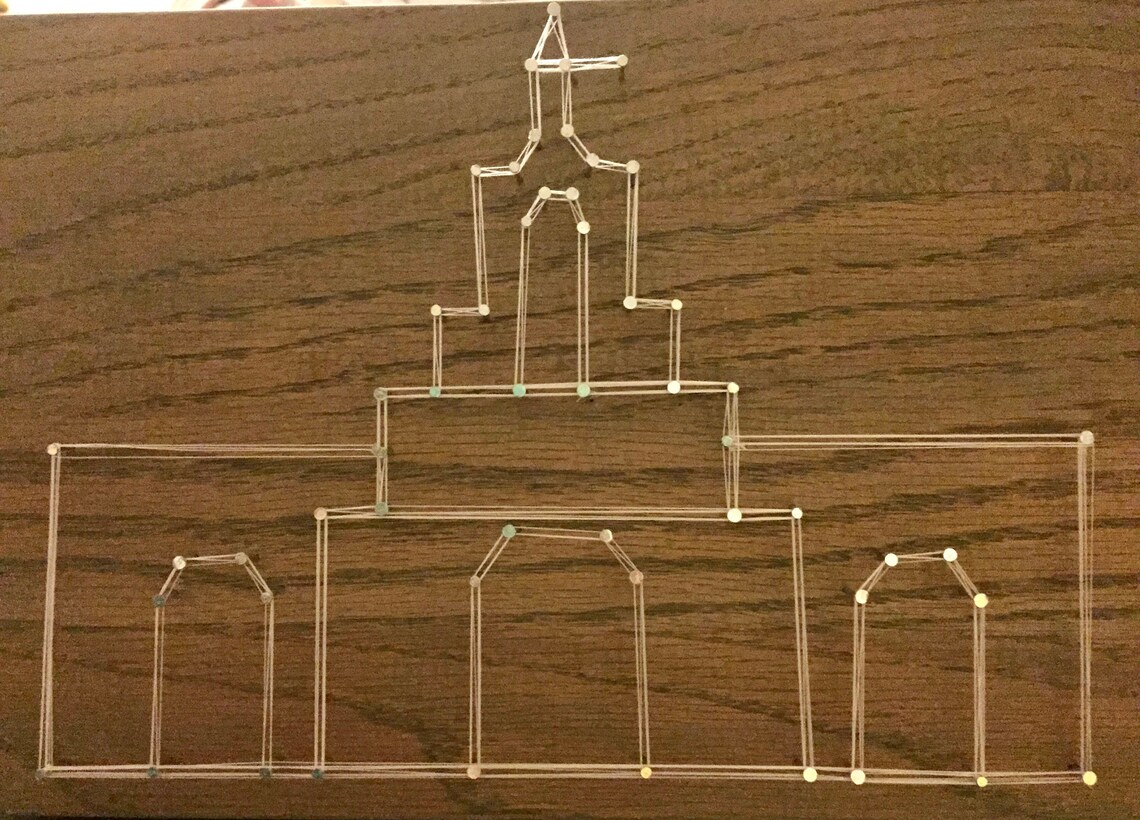 String Art Template for LDS Temple - Etsy