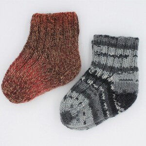 Handmade Knit Wool Socks for Baby and Toddler 6-12 Months