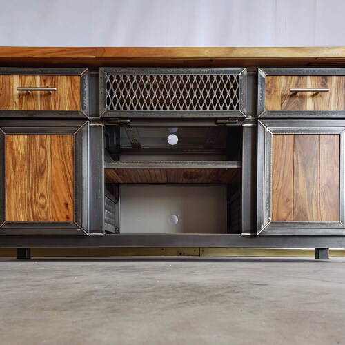 Modern Industrial Console Table Bar and Media Etsy