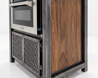 Modern Industrial Microwave Drawer Storage Cabinet