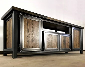 Modern Industrial Media Console, Console Table, TV stand, Entertainment Center