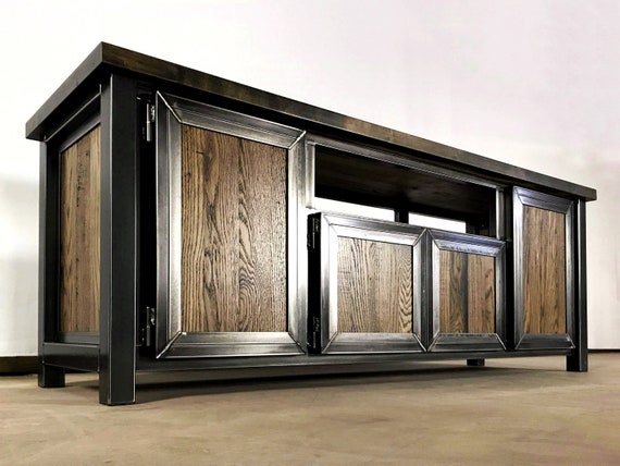 Modern Industrial Media Console Table Tv Stand Singapore Modern Industrial Media Console, Large Media Console Table