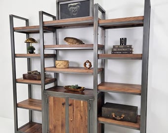 Full Wall bookcase system, Large industrial bookshelf