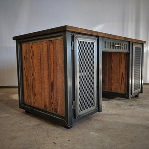 Modern writing desk, industrial office desk, J. Marshall Ries