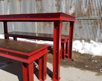 Custom Industrial Dining Table, Kitchen Table, Modern Kitchen Island