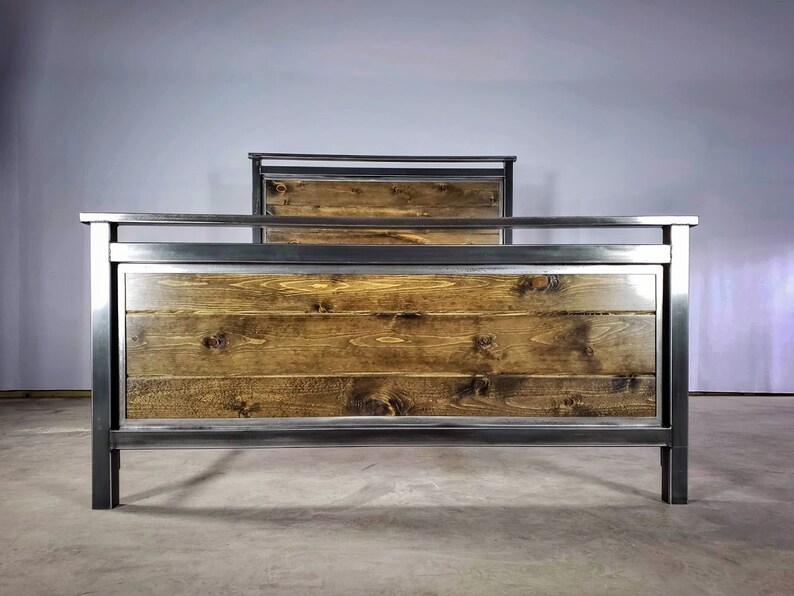 Custom Industrial Headboard Modern Headboard and Footboard Etsy