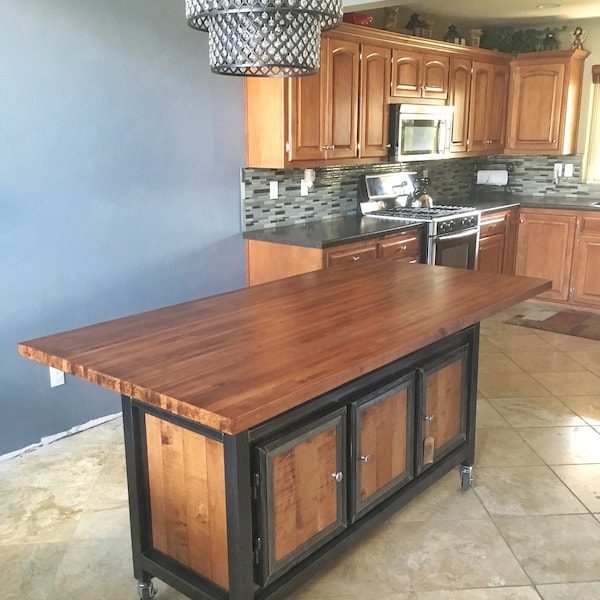 Rustic Kitchen Island - Etsy