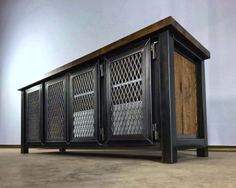 Modern Industrial Media Console, Console Table, TV Stand, Entertainment Center, TV console