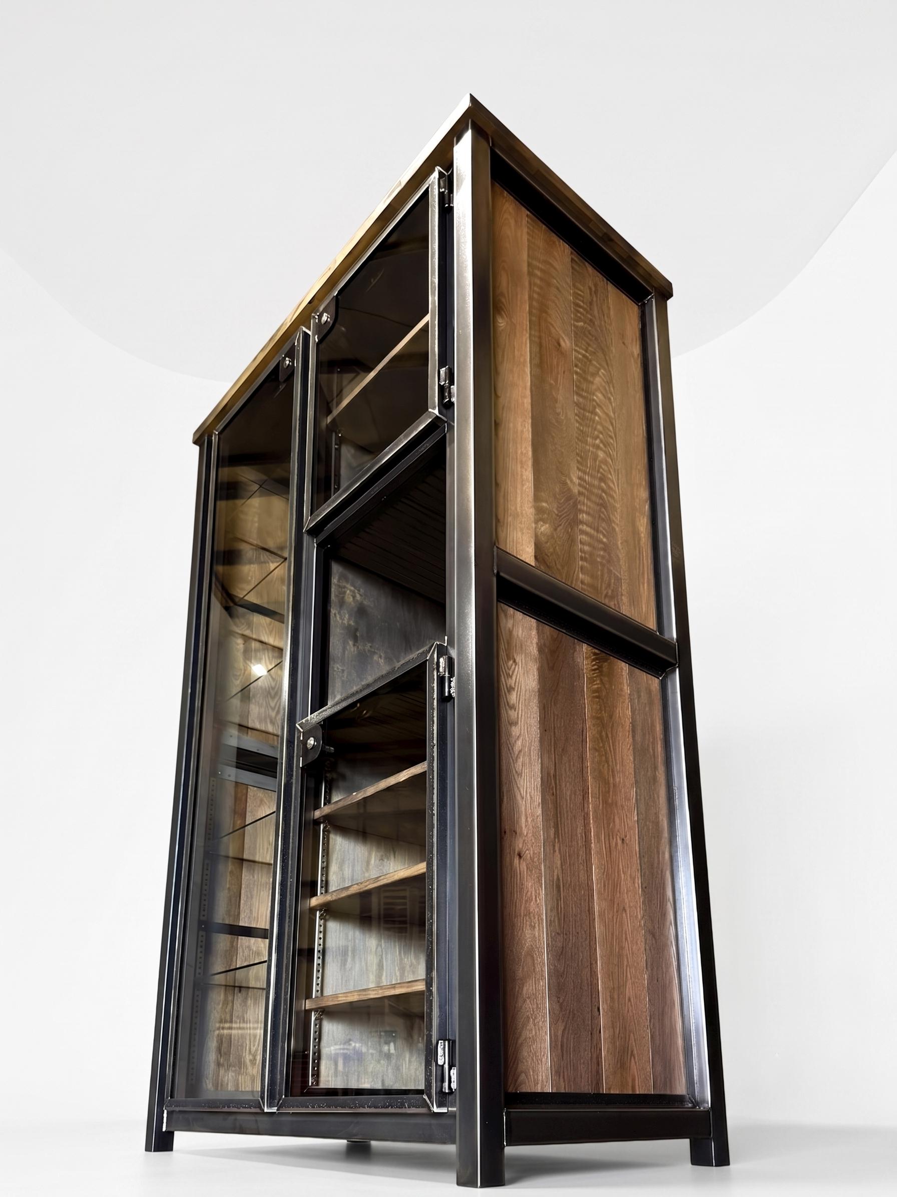 Modern curio cabinet, Industrial hutch, display case