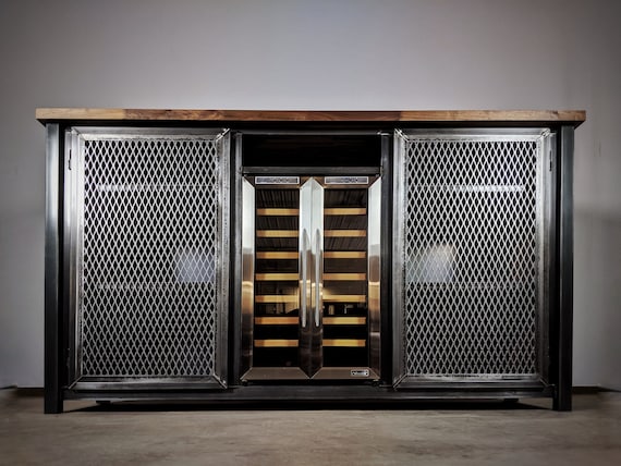 Modern Industrial Liquor Cabinet Bar Cabinet Wine Bar Etsy Norway