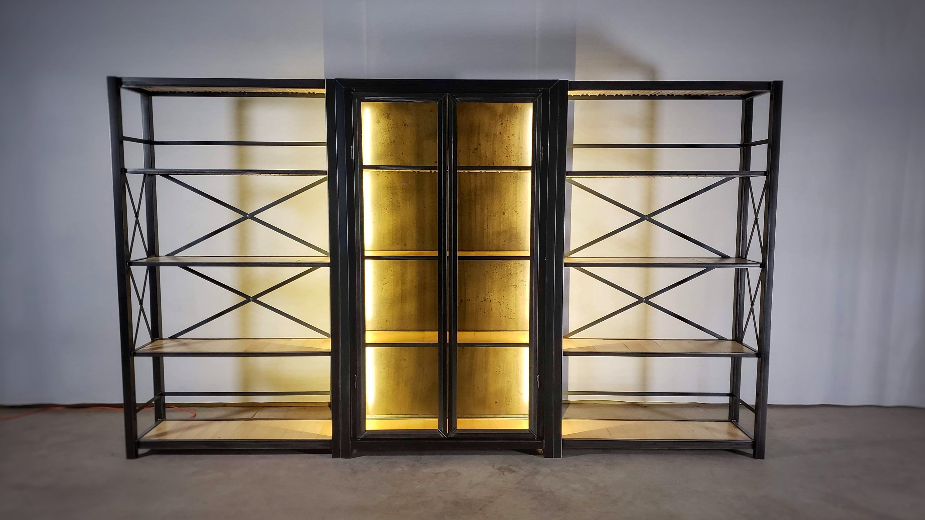 Modern Curio Industrial Hutch Display Case Etsy