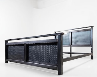 Diamond plate industrial metal bed