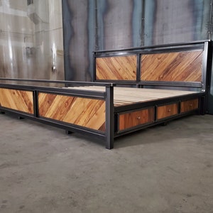 Platform bed with storage, bed with drawers (SIGFRID)