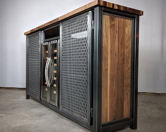 Modern Industrial Liquor Cabinet, Bar cabinet, Wine bar