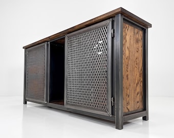 Modern Industrial 8ft Liquor Cabinet and Wine Bar