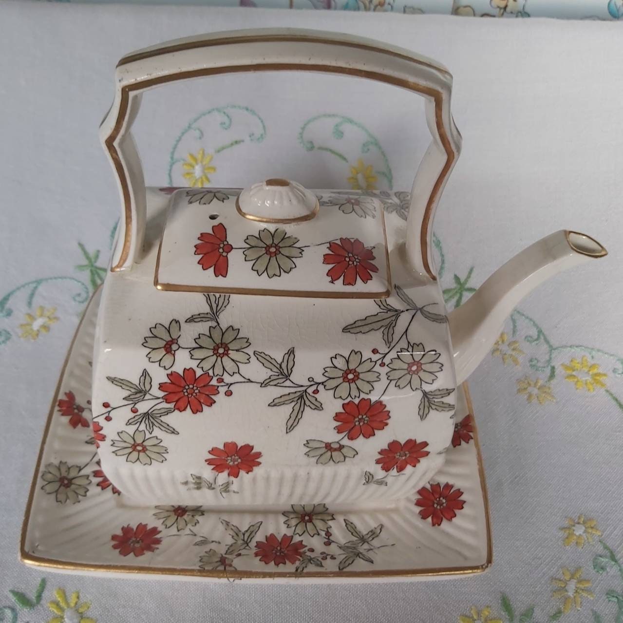 A Victorian Teapot and Stand by Ridgway Etsy