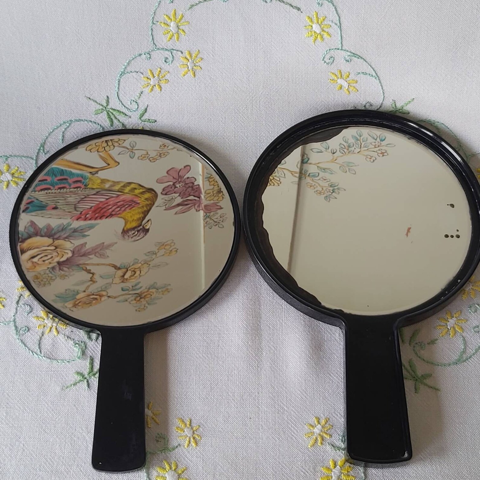 A Vintage Japanese Lacquered Double Mirror c1950s Etsy
