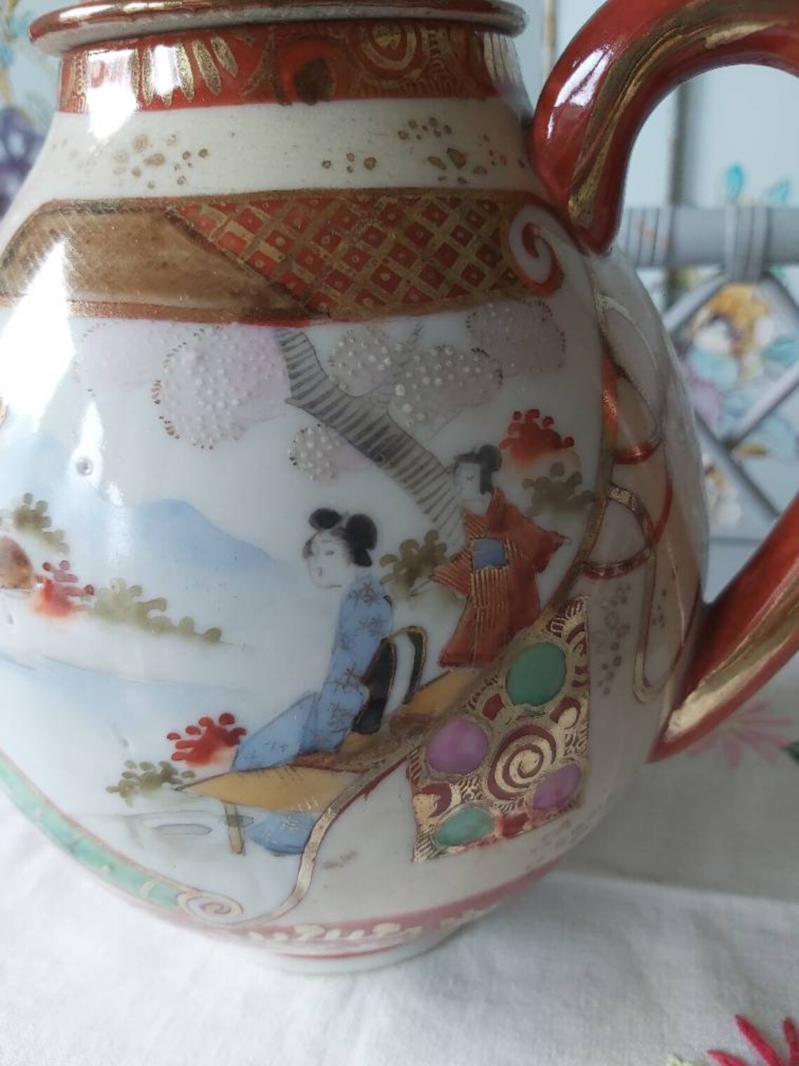 Vintage Japanese Kutani Teapot C.mid 20th Century Etsy
