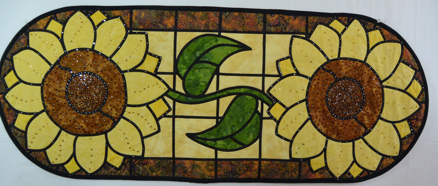 Sunflower Stained Glass Table Runner Etsy