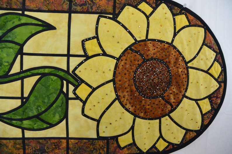 Sunflower Stained Glass Table Runner Etsy