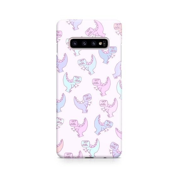 Fun Dinosaur Pattern (Black Background) Samsung S10 Case