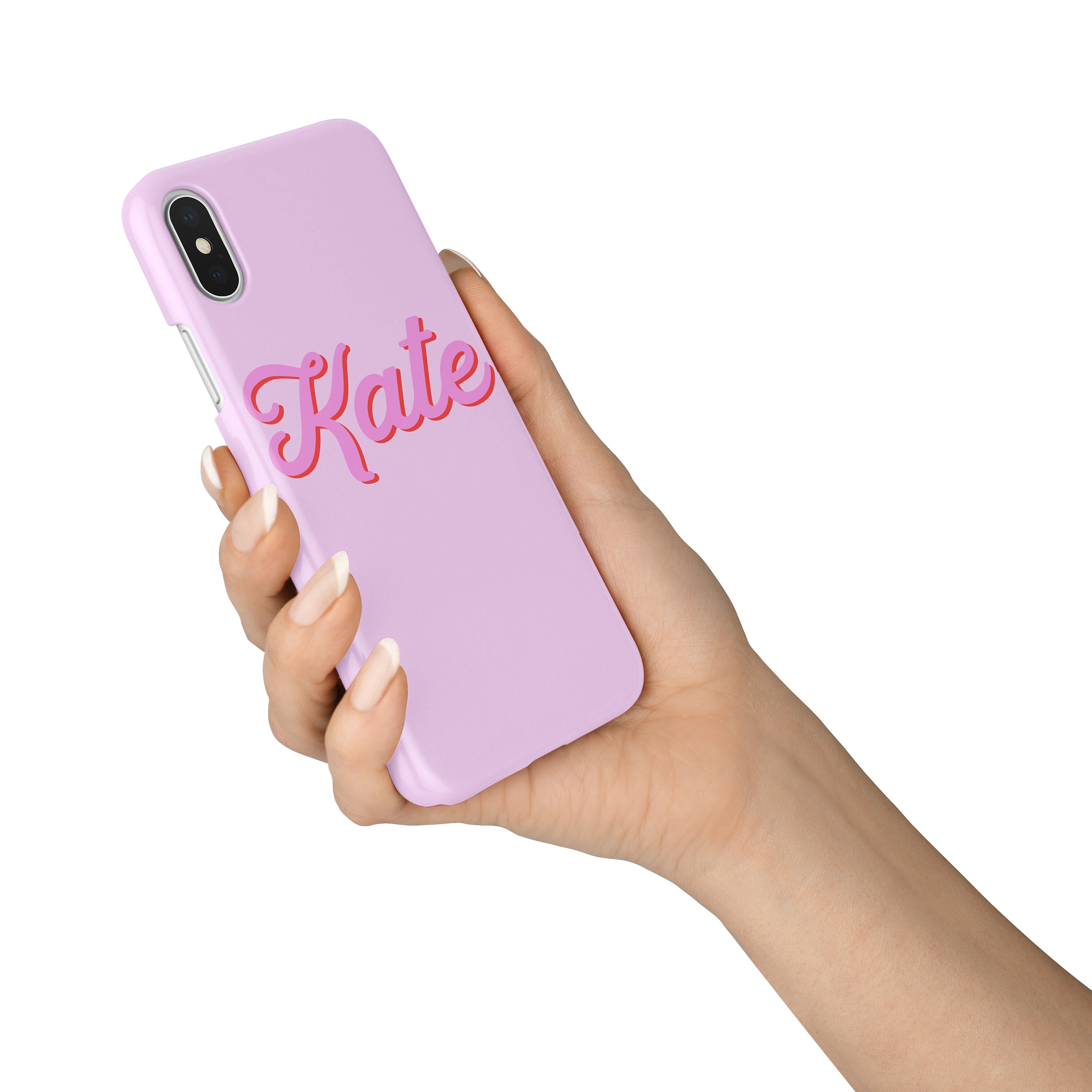 Personalized Pink Script Name Phone case iPhone X Case Etsy