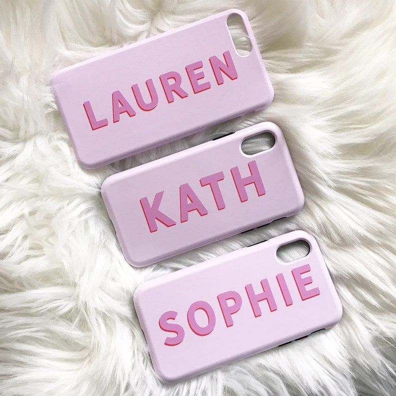 Personalised Pink Name iPhone case iPhone 11 Case iPhone Xs Etsy