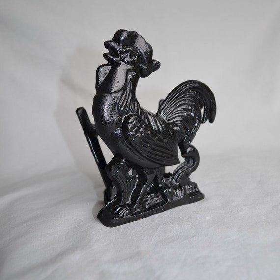 Cast Iron Rust Cockerel Statue//Chicken//Poultry