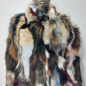 Colourful Fox Fur Jacket, Fox Fur Jacket,Colourful Fur jacket, Natural Fox Jacket,Colourful Fur Jacket,Classy Women Fox Jacket